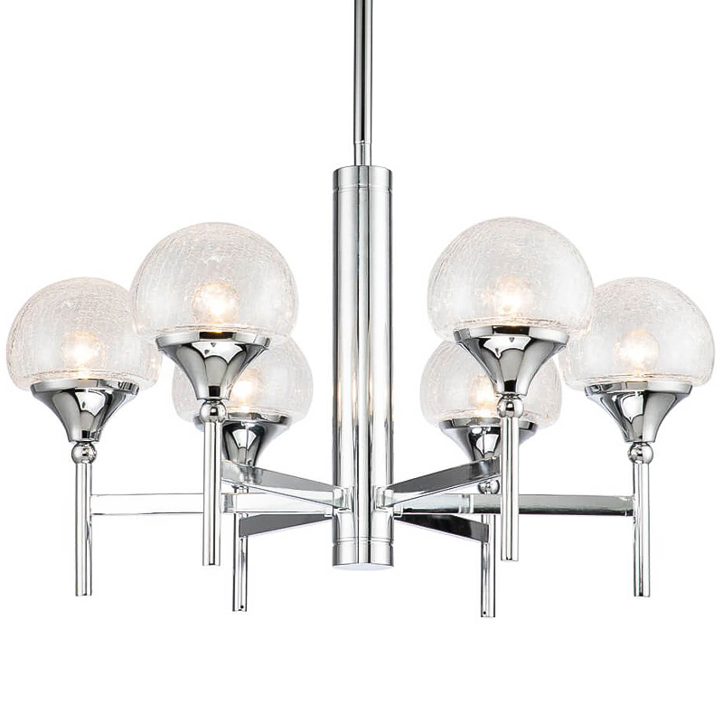 Люстра Lluis Chandelier 6 Хром Прозрачный Люстра Lluis Chandelier 6 Хром Прозрачный в Липецке | Loft Concept