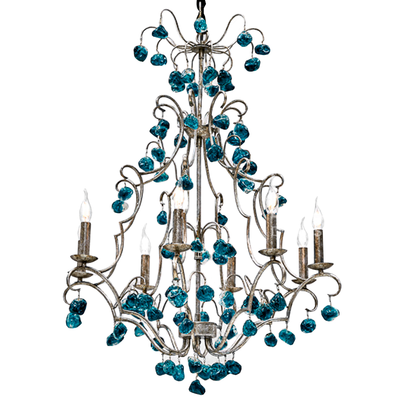 Люстра Crystal Blue Cupertino Chandelier Бирюзовый Люстра Crystal Blue Cupertino Chandelier Бирюзовый в Липецке | Loft Concept