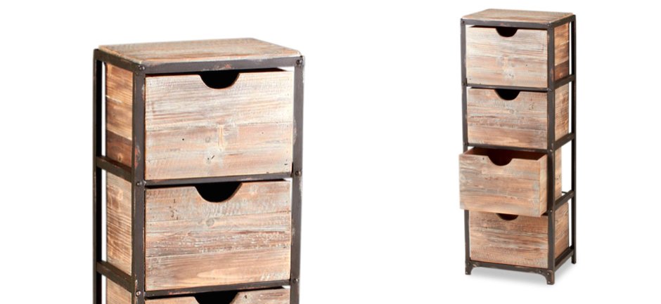 Тумба в винтажном стиле Industrial Metal Rust Tall Storage Shelf Тумба в винтажном стиле Industrial Metal Rust Tall Storage Shelf - Loft-Concept в Липецке