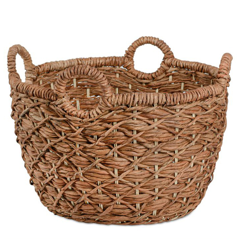 Корзина плетеная Wicker basket 4 handles Коричневый Корзина плетеная Wicker basket 4 handles Коричневый в Липецке | Loft Concept
