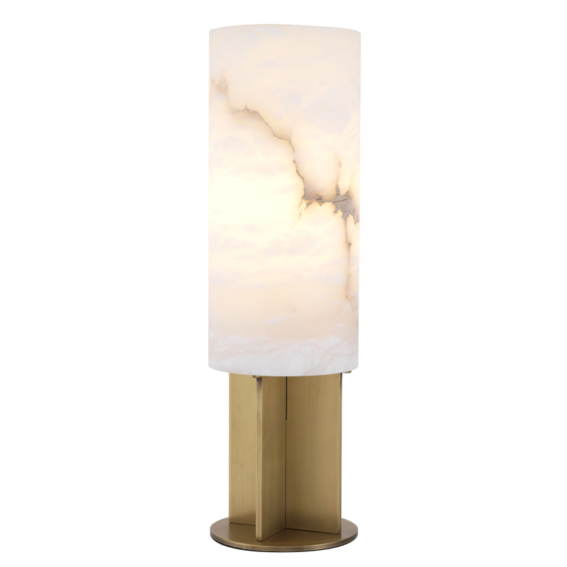 Настольная лампа Eichholtz Table Lamp Giorgina Латунь Античная полированная Белый Настольная лампа Eichholtz Table Lamp Giorgina Латунь Античная полированная Белый в Липецке | Loft Concept