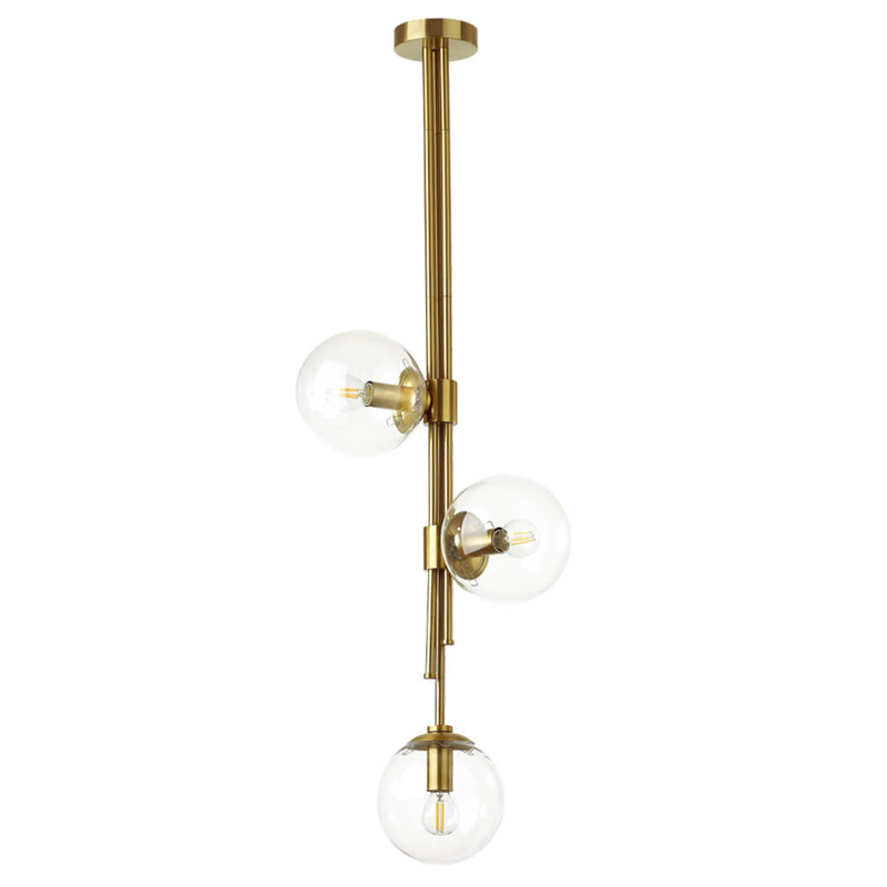 Светильник TRILOGY Ceiling Light Clear glass 100 Латунь Прозрачное Стекло Светильник TRILOGY Ceiling Light Clear glass 100 Латунь Прозрачное Стекло в Липецке | Loft Concept