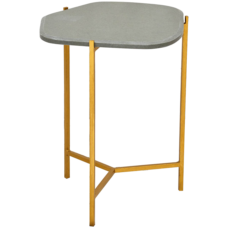 Приставной стол с серой каменной столешницей Tuan Side Table Grey Золотой Серый Приставной стол с серой каменной столешницей Tuan Side Table Grey Золотой Серый в Липецке | Loft Concept