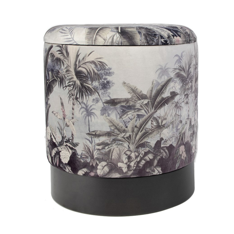 Пуф PUF Jungle Print plants Мульти Черный Пуф PUF Jungle Print plants Мульти Черный в Липецке | Loft Concept
