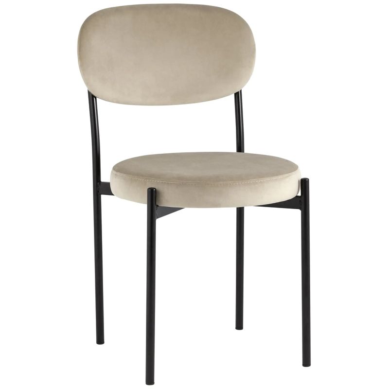 Стул Alfie Chair Молочный Велюр Молочный Черный Стул Alfie Chair Молочный Велюр Молочный Черный в Липецке | Loft Concept