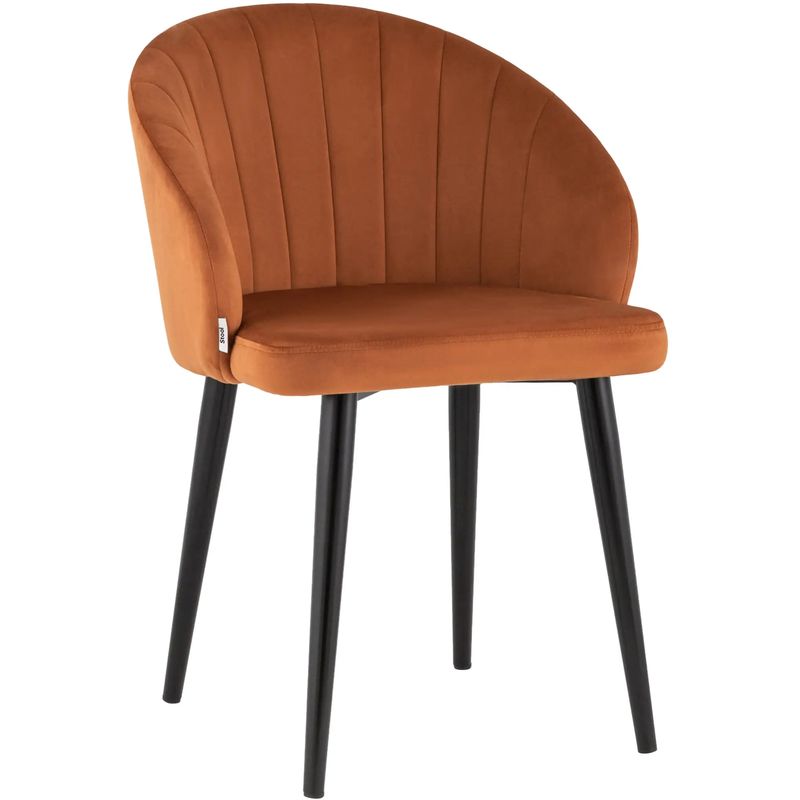 Стул Balsari Chair Терракотовый Велюр Терракотовый Черный Стул Balsari Chair Терракотовый Велюр Терракотовый Черный в Липецке | Loft Concept