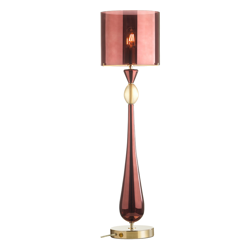 Настольная лампа Roser Burgundy Table Lamp Бургундский красный Золотой Настольная лампа Roser Burgundy Table Lamp Бургундский красный Золотой в Липецке | Loft Concept