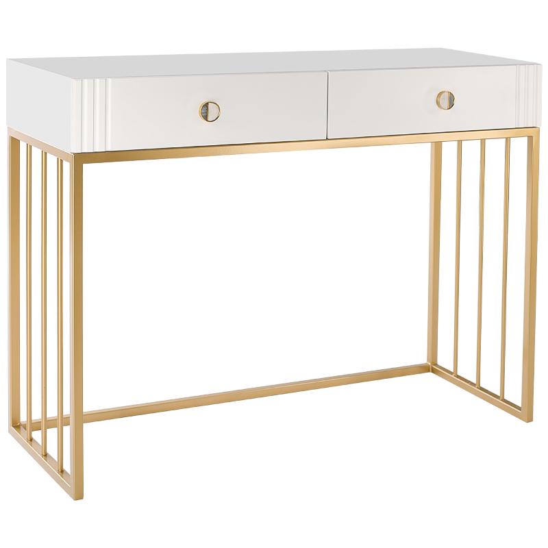 Консоль Caerwyn Console Белый Золотой Серый Консоль Caerwyn Console Белый Золотой Серый в Липецке | Loft Concept