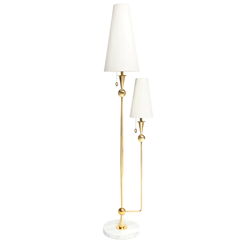 Торшер CARACAS FLOOR LAMP Латунь Античная полированная Белый Белый Мрамор Bianco Торшер CARACAS FLOOR LAMP Латунь Античная полированная Белый Белый Мрамор Bianco в Липецке | Loft Concept