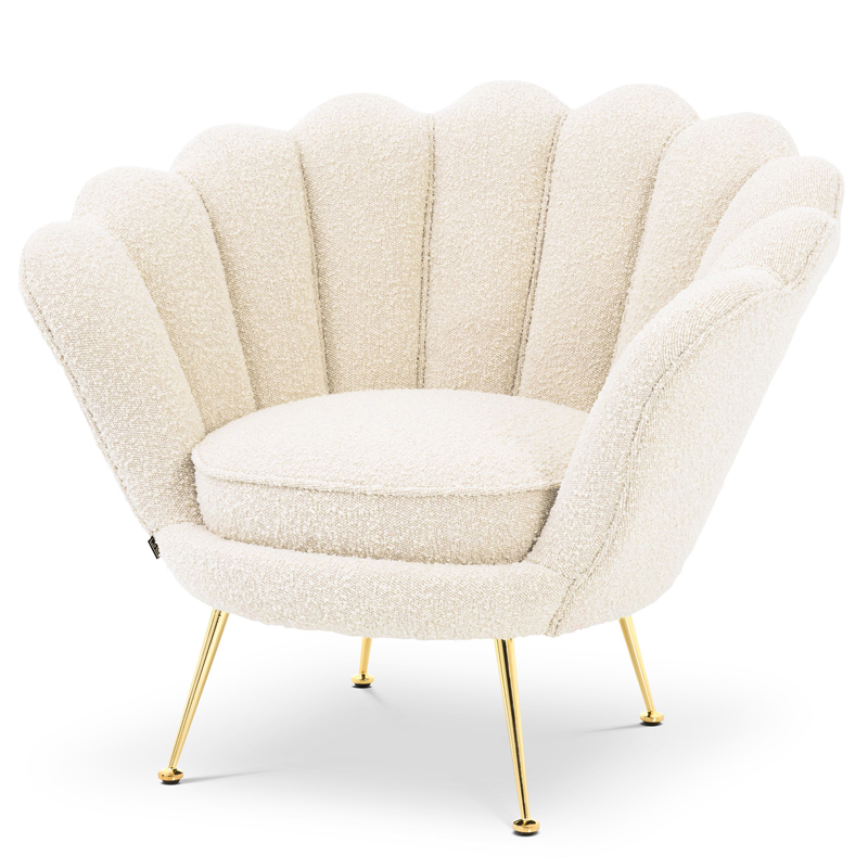 Кресло Eichholtz Chair Trapezium Boucle cream Кремовый Латунь Кресло Eichholtz Chair Trapezium Boucle cream Кремовый Латунь в Липецке | Loft Concept