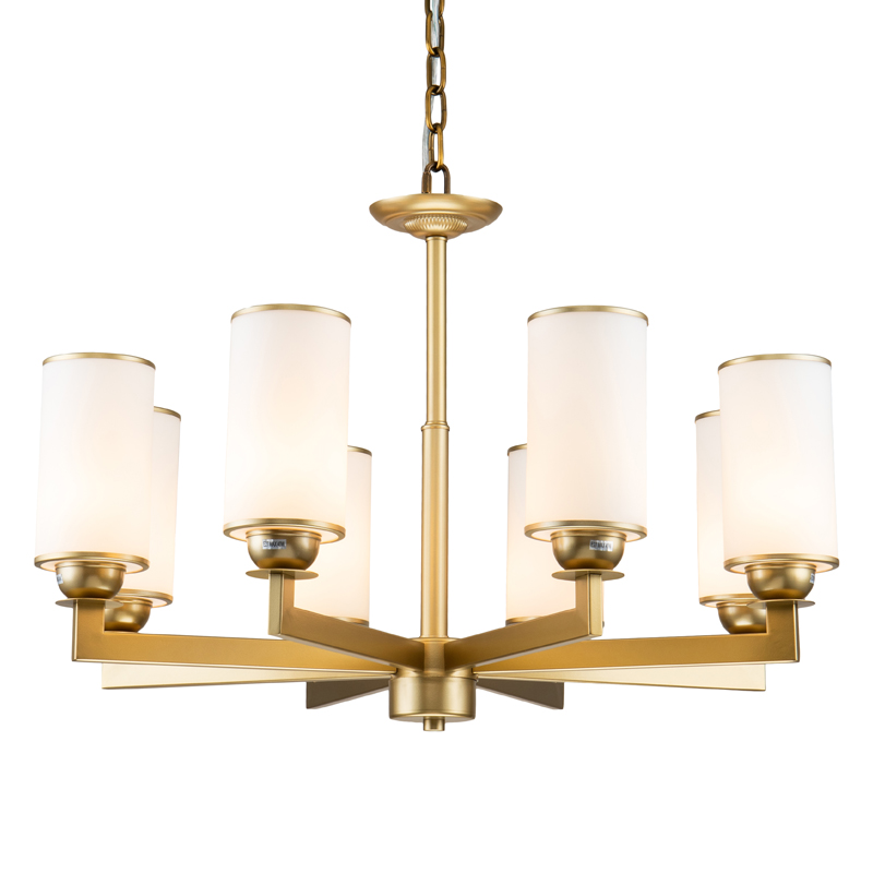 Люстра Amoret Chandelier 76 Латунь Белое матовое стекло Люстра Amoret Chandelier 76 Латунь Белое матовое стекло в Липецке | Loft Concept
