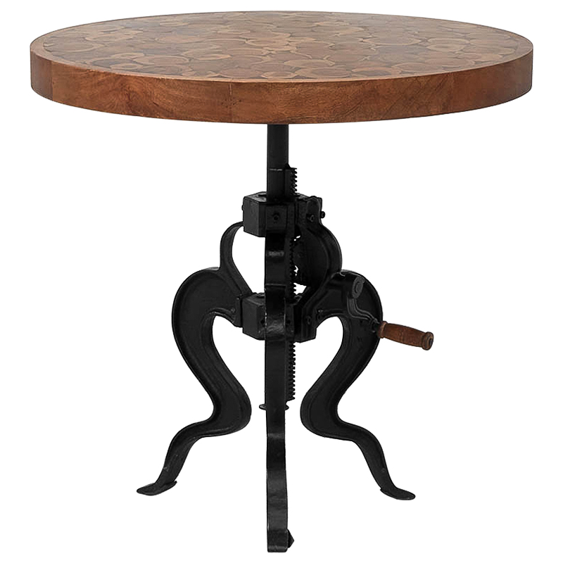 Обеденный стол с регулируемой высотой Dalton Loft Dining Table Коричневый Черный Обеденный стол с регулируемой высотой Dalton Loft Dining Table Коричневый Черный в Липецке | Loft Concept