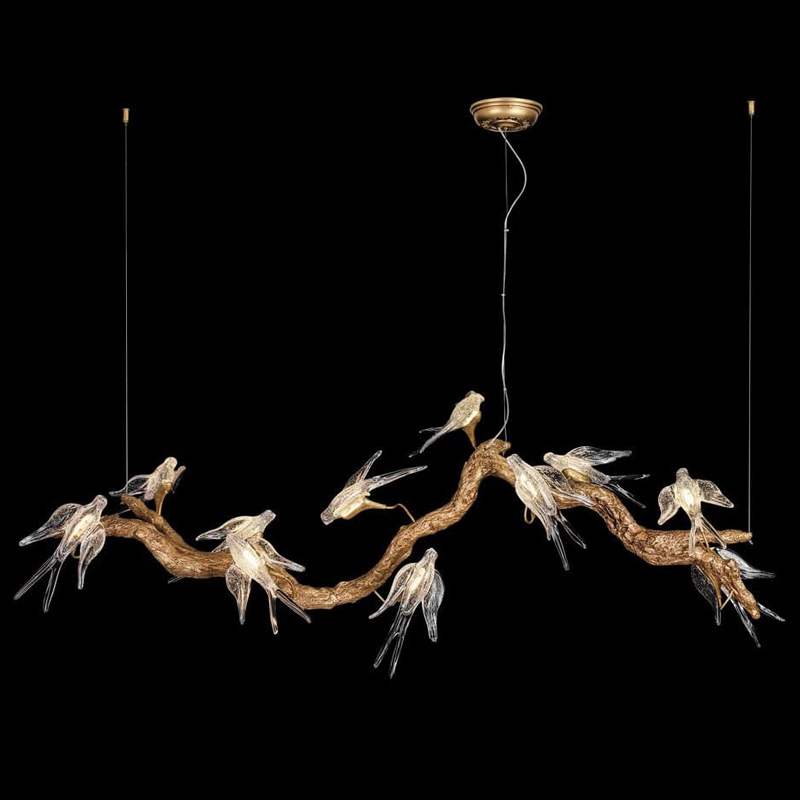 Декоративная светодиодная люстра The swallow nest Медь Прозрачный Декоративная светодиодная люстра The swallow nest Медь Прозрачный в Липецке | Loft Concept