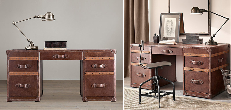 Рабочий Стол Натуральная Кожа RH Mayfair Steamer Trunk Рабочий Стол Натуральная Кожа RH Mayfair Steamer Trunk - Loft-Concept в Липецке