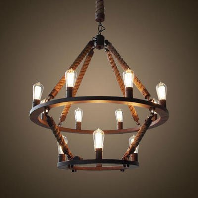 Люстра Rope Filament Chandelier Черный Люстра Rope Filament Chandelier Черный в Липецке | Loft Concept