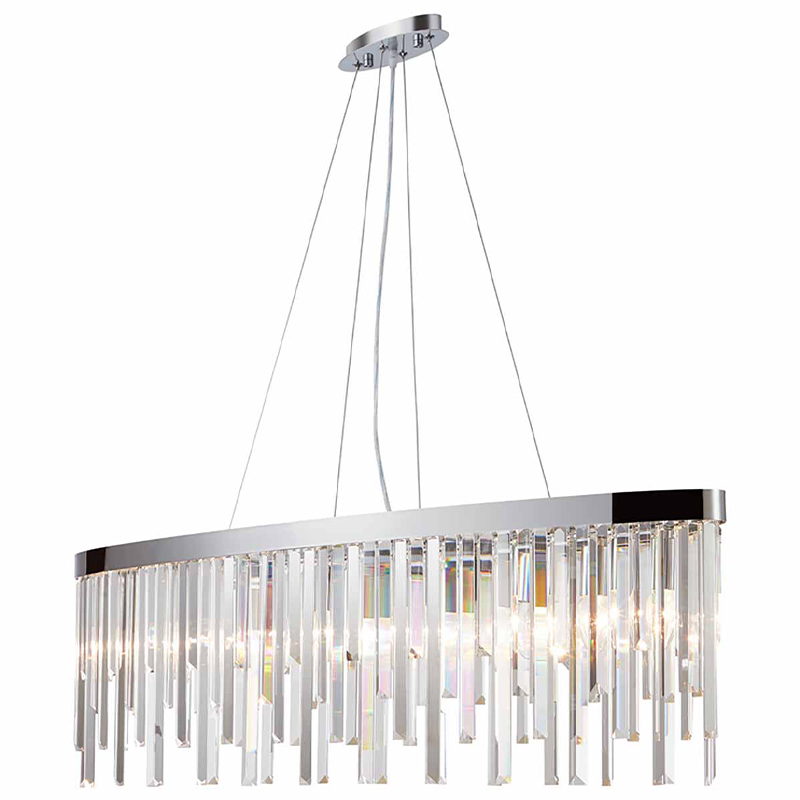 Люстра Bennett Oval Chandelier chrome Хром Прозрачный Люстра Bennett Oval Chandelier chrome Хром Прозрачный в Липецке | Loft Concept