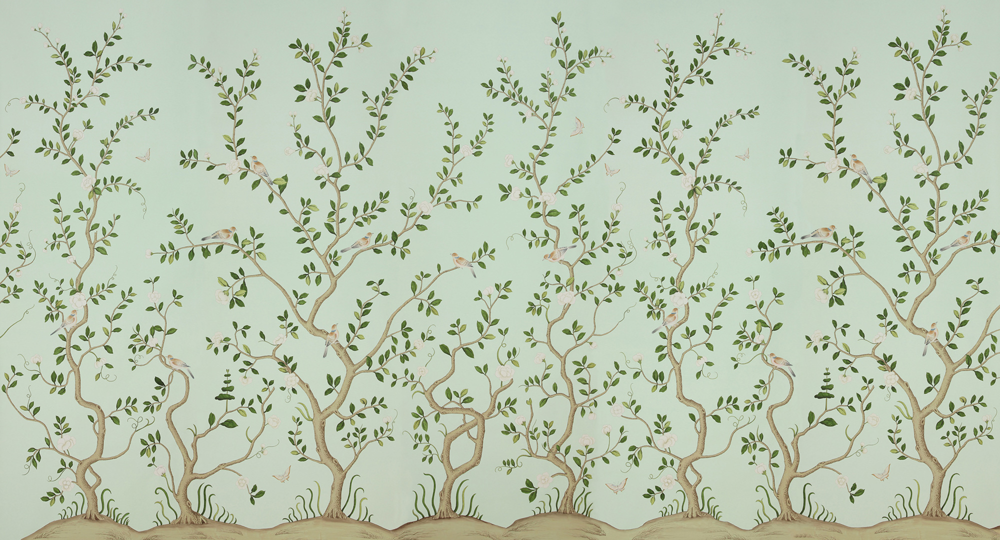 Обои ручная роспись Gustavian Garden Spring on white dyed paper Обои ручная роспись Gustavian Garden Spring on white dyed paper - постер Loft-Concept в Липецке