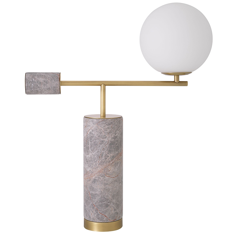 Настольная лампа Eichholtz Table Lamp Xperience Grey Серый Латунь Белое матовое стекло Настольная лампа Eichholtz Table Lamp Xperience Grey Серый Латунь Белое матовое стекло в Липецке | Loft Concept