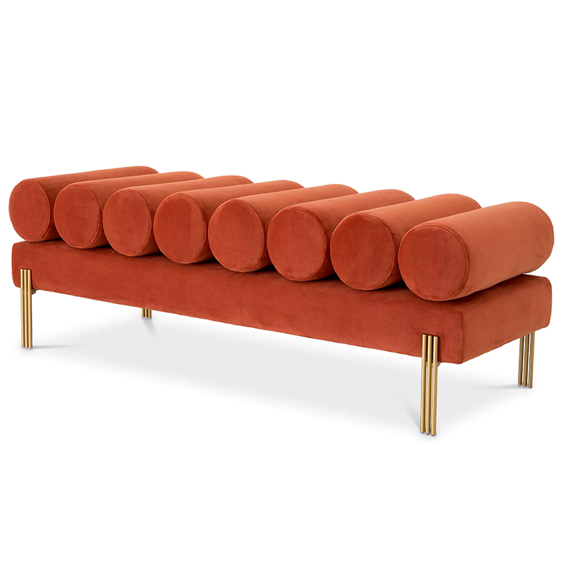 Банкетка Eichholtz Bench Oxley Orange Оранжевый Латунь Банкетка Eichholtz Bench Oxley Orange Оранжевый Латунь в Липецке | Loft Concept