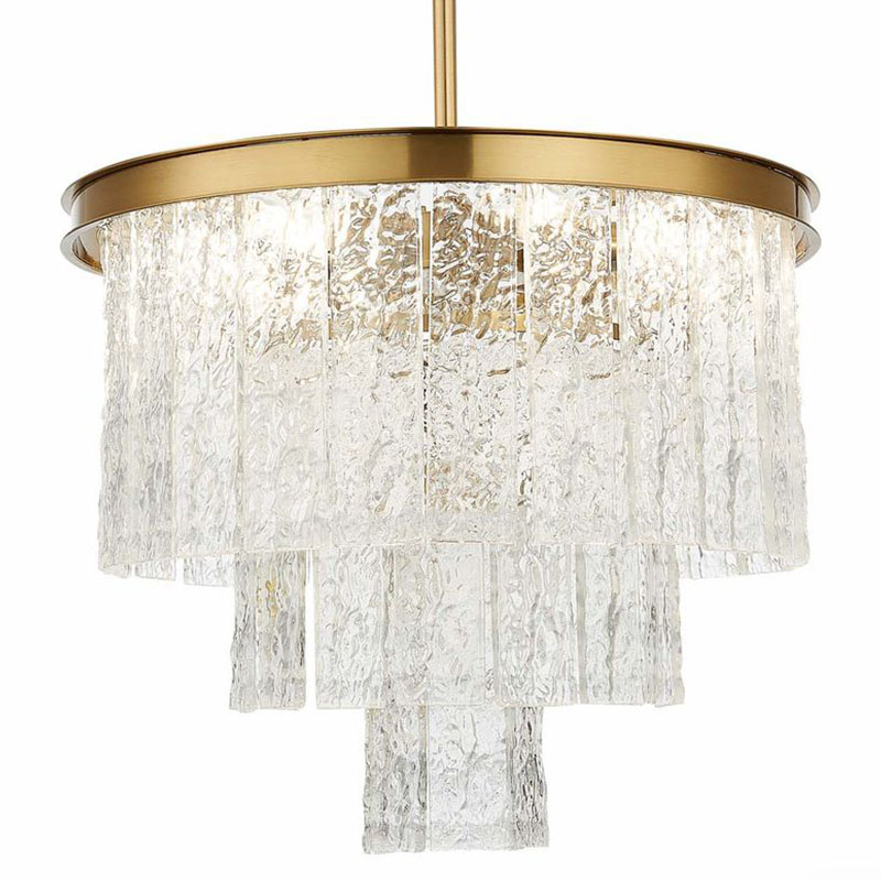 Люстра Renea Textured Glass Chandelier Brass Латунь Прозрачное Стекло Люстра Renea Textured Glass Chandelier Brass Латунь Прозрачное Стекло в Липецке | Loft Concept