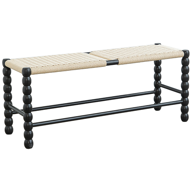 Банкетка French Corner Banquet Black 100 см Черный Бежевый Банкетка French Corner Banquet Black 100 см Черный Бежевый в Липецке | Loft Concept
