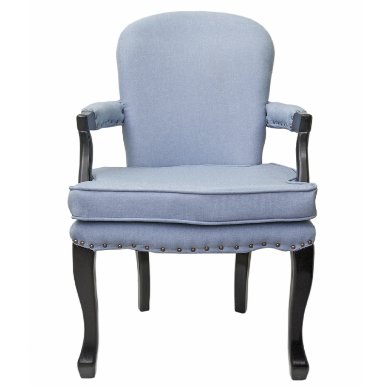 Кресло Aubrey Classical Armchair blue flax Голубой Черный Кресло Aubrey Classical Armchair blue flax Голубой Черный в Липецке | Loft Concept