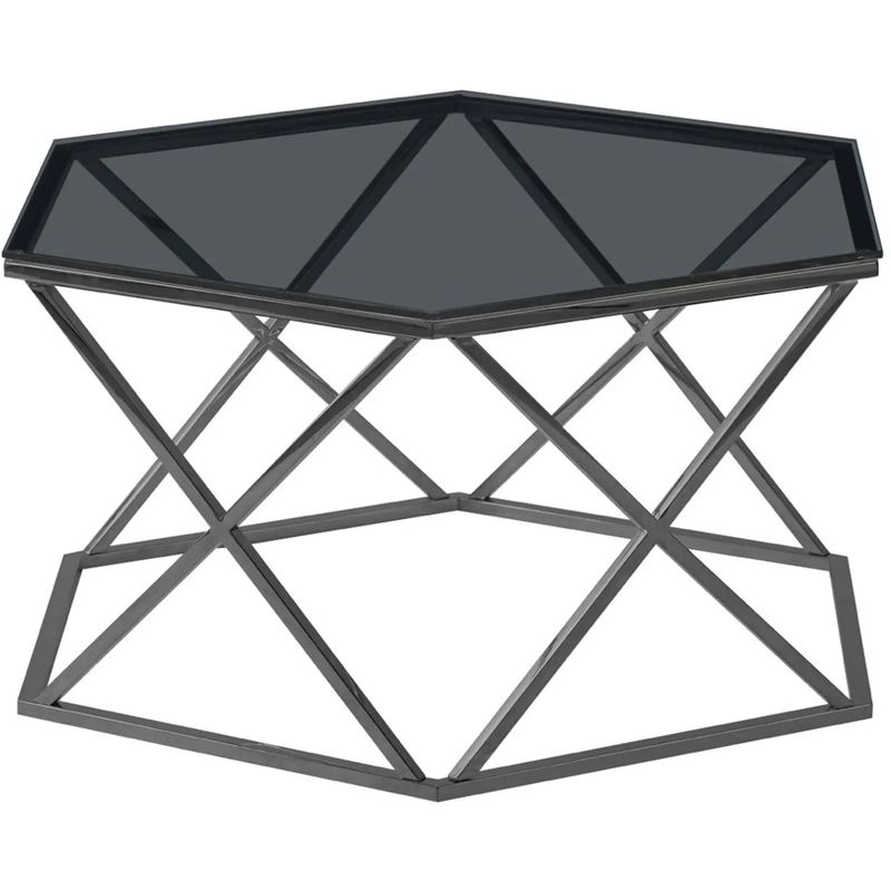 Столик кофейный Ormando Collection Dark Chrome №1 Темный хром Стекло Смок Столик кофейный Ormando Collection Dark Chrome №1 Темный хром Стекло Смок в Липецке | Loft Concept