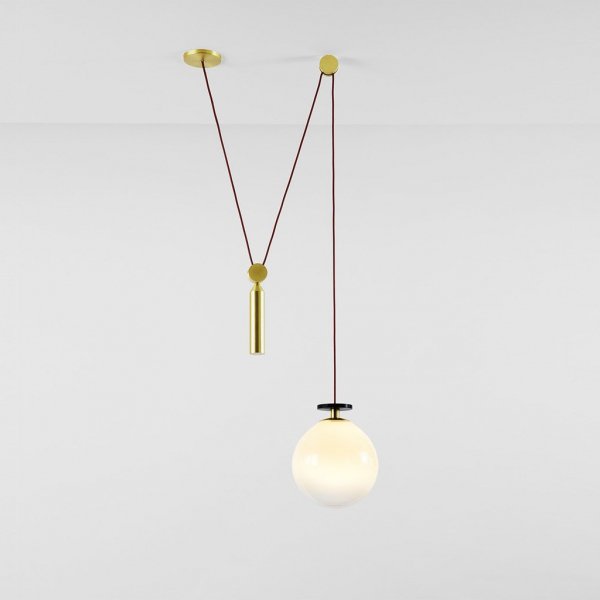Подвесной светильник Shape up Pendant Globe White Латунь Белый Подвесной светильник Shape up Pendant Globe White Латунь Белый в Липецке | Loft Concept