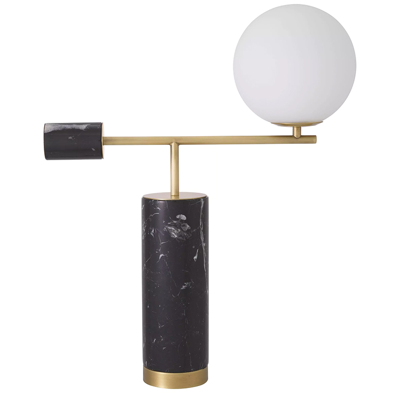 Настольная лампа Eichholtz Table Lamp Xperience Black Черный Мрамор Nero Латунь Белое матовое стекло Настольная лампа Eichholtz Table Lamp Xperience Black Черный Мрамор Nero Латунь Белое матовое стекло в Липецке | Loft Concept