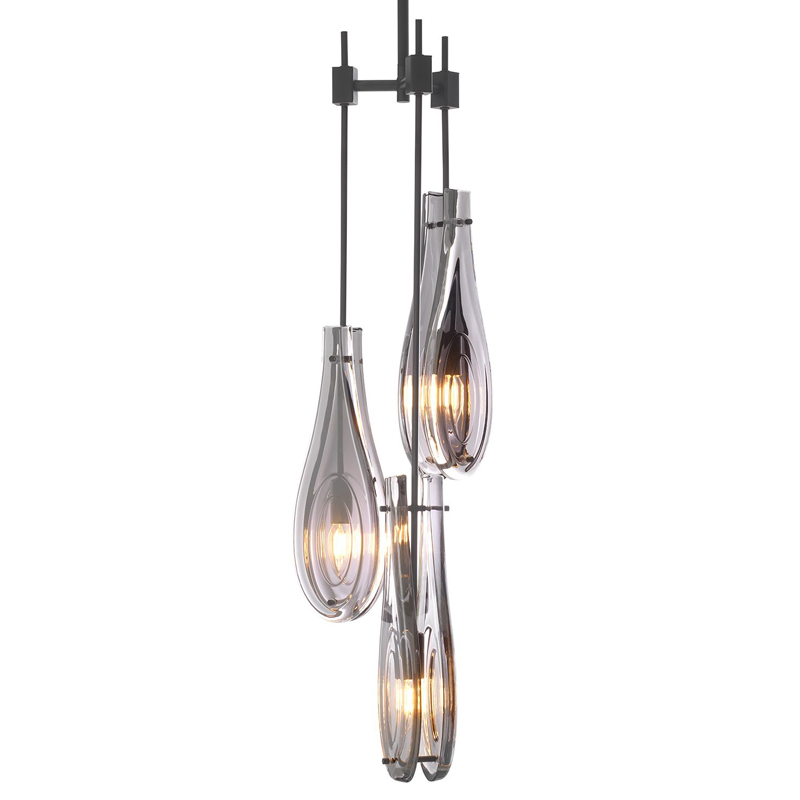 Люстра Eichholtz Chandelier Bellano S Bronze Темная бронза Стекло Смок Люстра Eichholtz Chandelier Bellano S Bronze Темная бронза Стекло Смок в Липецке | Loft Concept