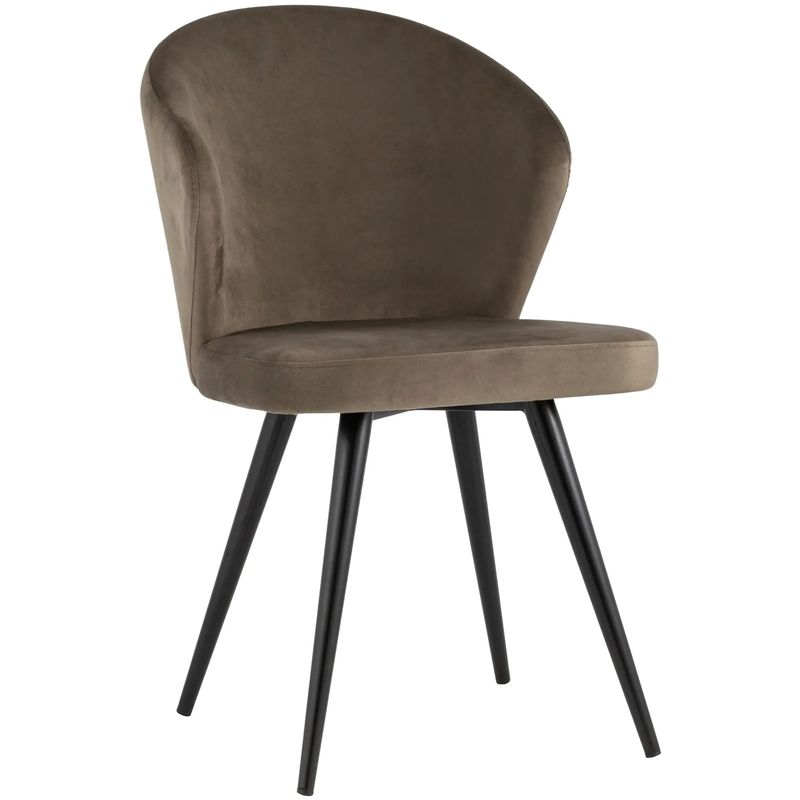 Стул Коричневый Бархат Volante Chair Коричневый Черный Стул Коричневый Бархат Volante Chair Коричневый Черный в Липецке | Loft Concept