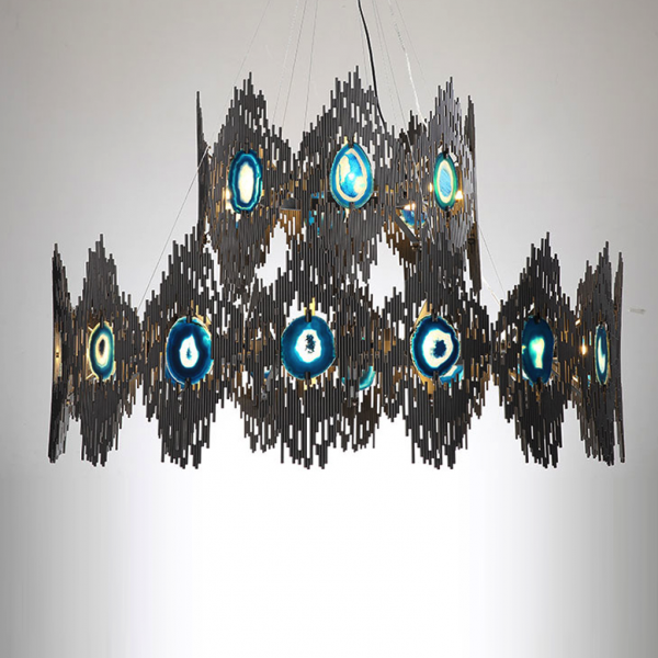 Люстра Calypso Chandelier 24 Золотой Графит Морская синь Люстра Calypso Chandelier 24 Золотой Графит Морская синь в Липецке | Loft Concept