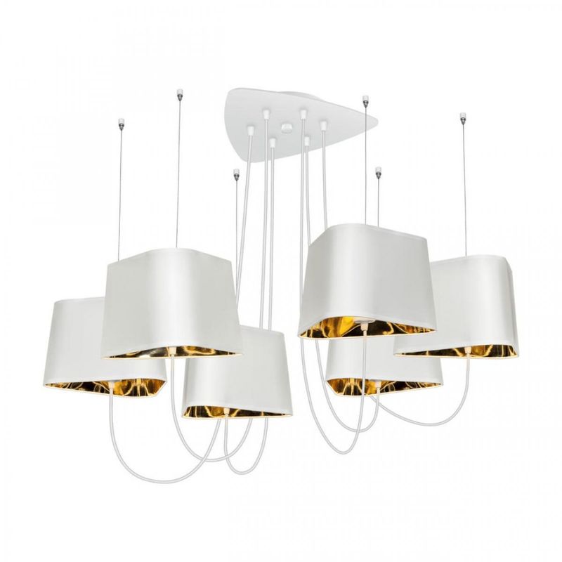 Люстра Designheure Lighting White 6 плафонов Белый Золотой Люстра Designheure Lighting White 6 плафонов Белый Золотой в Липецке | Loft Concept