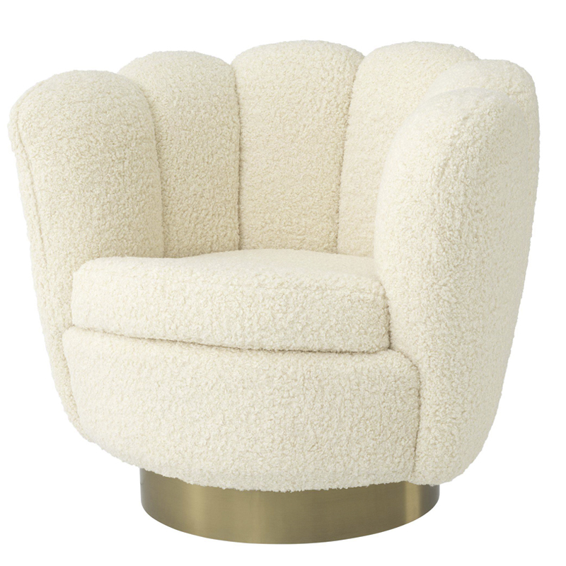 Кресло Eichholtz Swivel Chair Mirage cream Кремовый Матовая латунь Кресло Eichholtz Swivel Chair Mirage cream Кремовый Матовая латунь в Липецке | Loft Concept