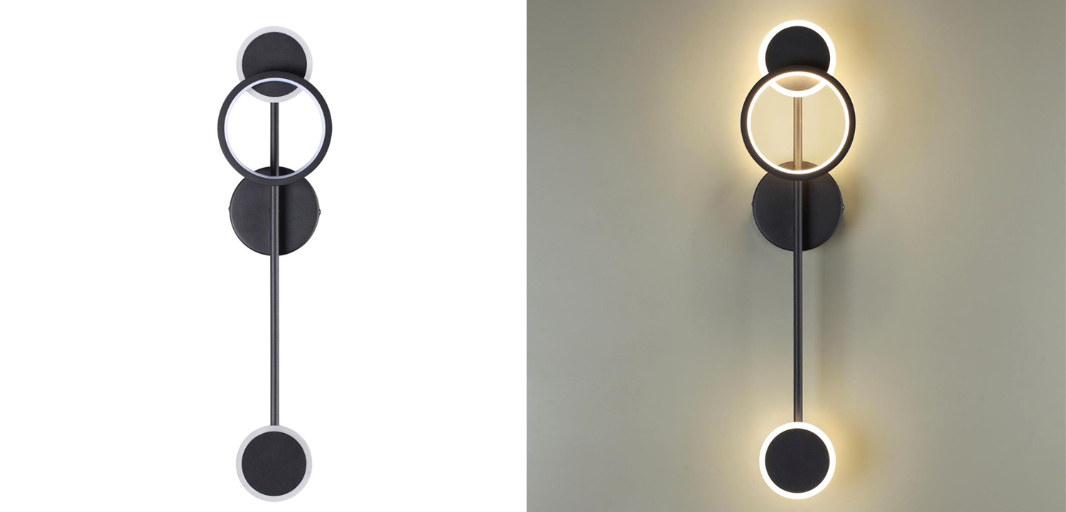 Бра Bendik Black Ring Wall lamp A - фото
