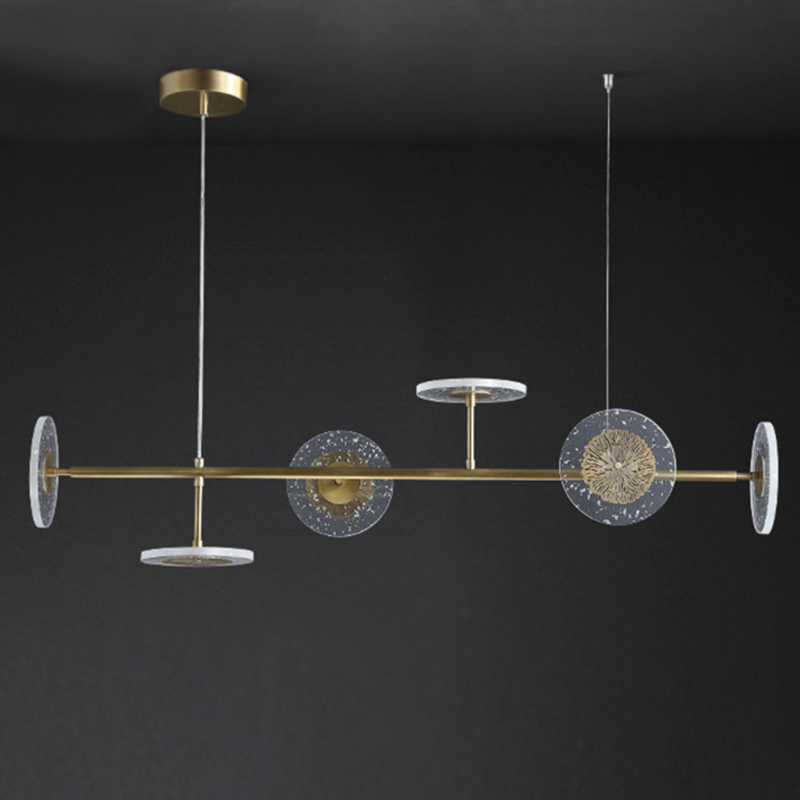 Люстра Discs Flowers Chandelier Латунь Прозрачный Люстра Discs Flowers Chandelier Латунь Прозрачный в Липецке | Loft Concept