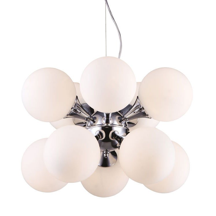 Люстры MOONDROP Pendant Lamp Хром Белый Люстры MOONDROP Pendant Lamp Хром Белый в Липецке | Loft Concept
