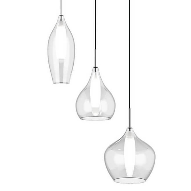 Люстра Candiano Transparent Triple Прозрачный Хром Люстра Candiano Transparent Triple Прозрачный Хром в Липецке | Loft Concept