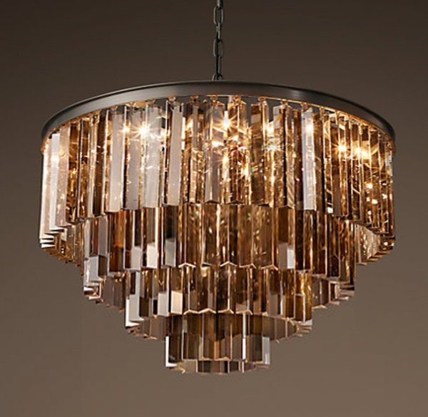 Люстра RH 1920s Odeon Smoke Glass Fringe Chandelier -60 Черный Люстра RH 1920s Odeon Smoke Glass Fringe Chandelier -60 Черный в Липецке | Loft Concept
