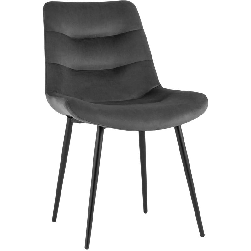 Стул Austin Chair Серый Велюр Серый Черный Стул Austin Chair Серый Велюр Серый Черный в Липецке | Loft Concept