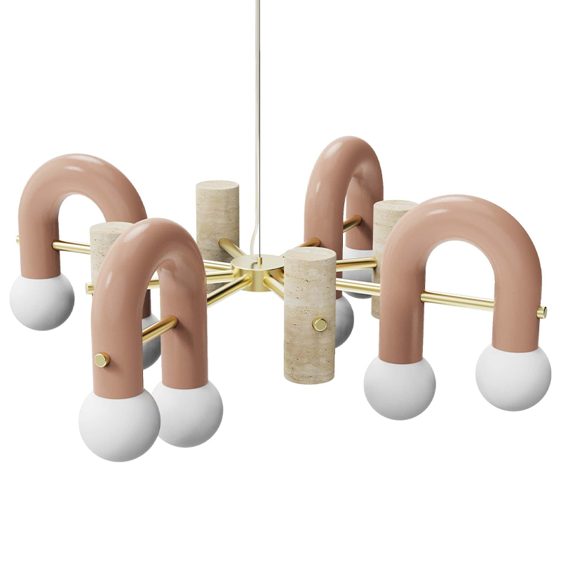 Люстра PYPPE 100 UTU SOULFUL LIGHTING Розовый Песочный Белый Латунь в Липецке | Loft Concept 