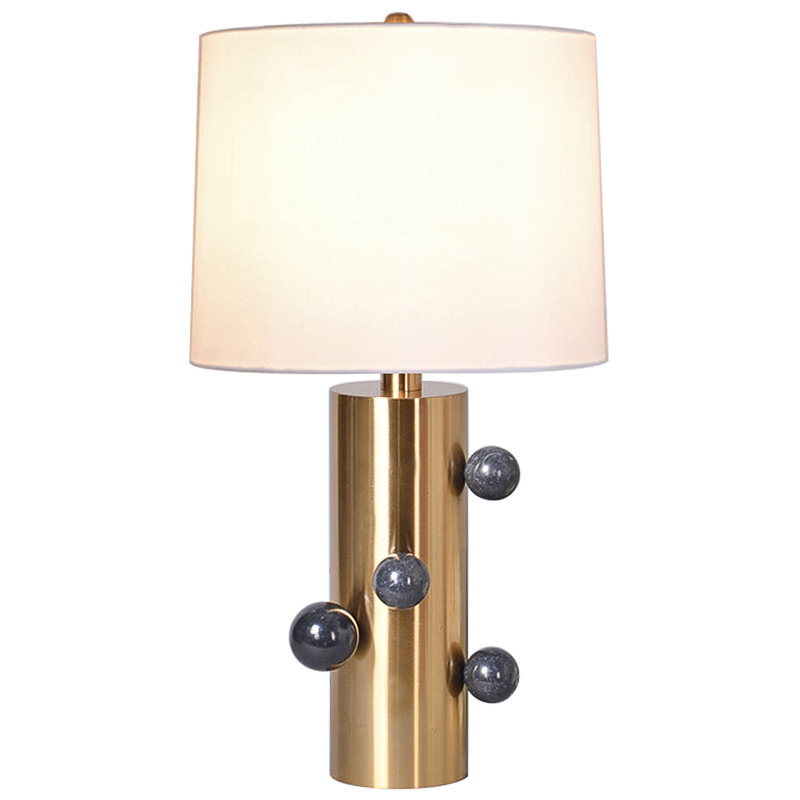 Настольная лампа с абажуром Cantrell Table Lamp Black Бежевый Золотой Черный Настольная лампа с абажуром Cantrell Table Lamp Black Бежевый Золотой Черный в Липецке | Loft Concept