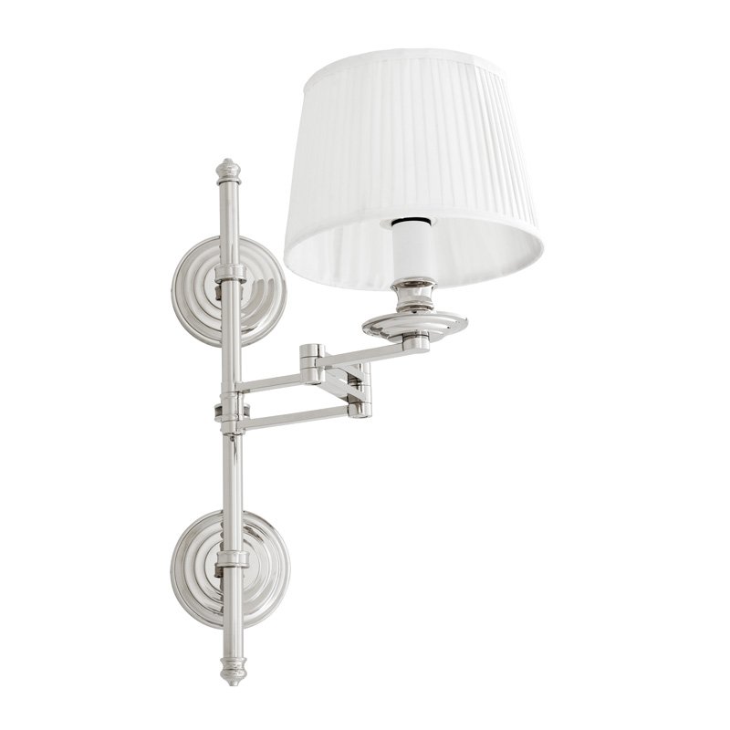 Бра Wall Lamp Favonius Nickel Никель Белый Бра Wall Lamp Favonius Nickel Никель Белый в Липецке | Loft Concept