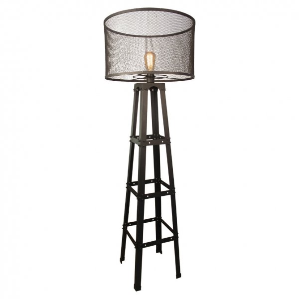 Торшер Radial Cage Floor Lamp Черный Торшер Radial Cage Floor Lamp Черный в Липецке | Loft Concept