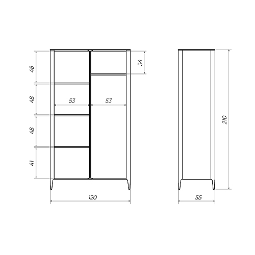 Шкаф двухстворчатый молочного цвета Type в Липецке