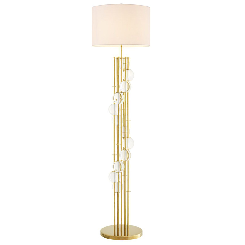 Торшер Eichholtz Floor Lamp Lorenzo Gold & white Глянцевое золото Белый Прозрачный Торшер Eichholtz Floor Lamp Lorenzo Gold & white Глянцевое золото Белый Прозрачный в Липецке | Loft Concept