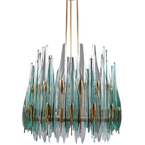 Люстра Max Ingrand Dahlia Chandelier Прозрачный зеленый Глянцевое золото Люстра Max Ingrand Dahlia Chandelier Прозрачный зеленый Глянцевое золото в Липецке | Loft Concept