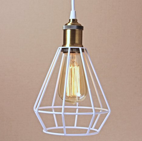 Подвесной светильник Wire Cage Pendant Punch White Белый Подвесной светильник Wire Cage Pendant Punch White Белый в Липецке | Loft Concept