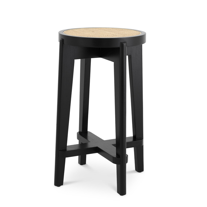 Полубарный стул Eichholtz Counter Stool Dareau black Бежевый Черный Полубарный стул Eichholtz Counter Stool Dareau black Бежевый Черный в Липецке | Loft Concept