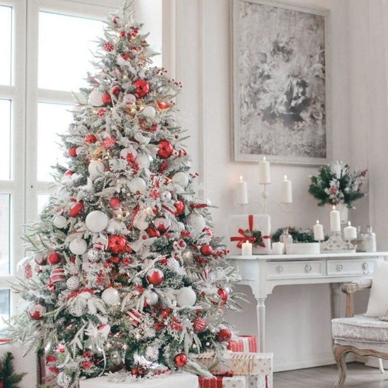 Дизайнерская Елка с Новогодним Декором Снежные Ягоды Christmas tree Snow Berries Красный Белый Зеленый Дизайнерская Елка с Новогодним Декором Снежные Ягоды Christmas tree Snow Berries Красный Белый Зеленый в Липецке | Loft Concept